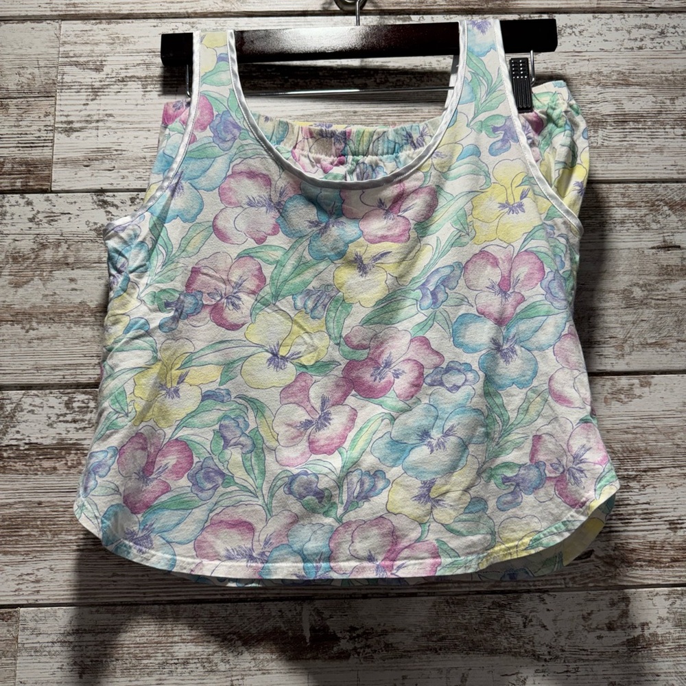 Victoria's Secret Gold Tag Pastel Floral Tank Top and Short Set S